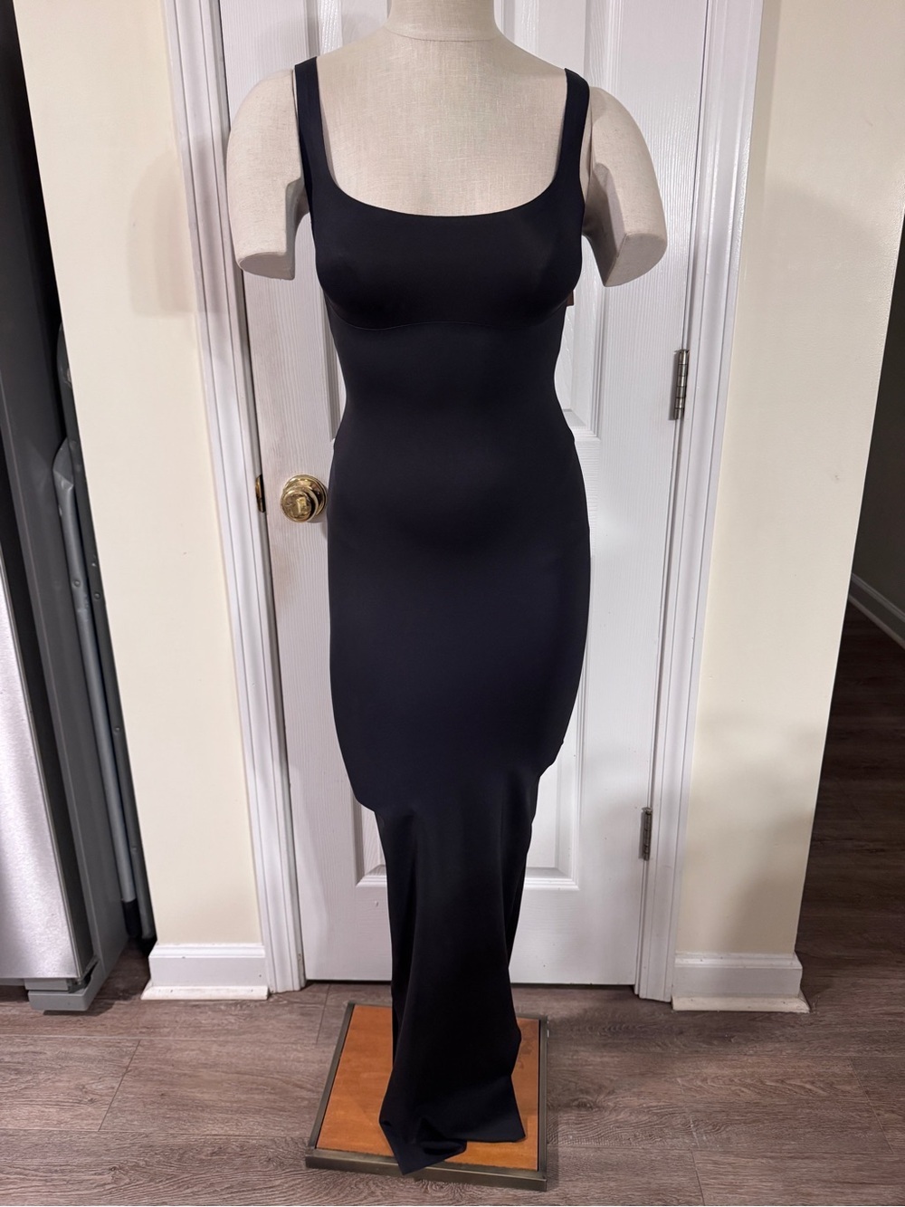 SKIMS Body Long Slip Dress Onyx Black Maxi Shapewear Bodysuit XS Bodycon - Picture 4 of 15
